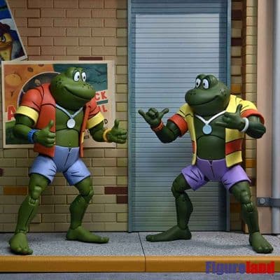 TEENAGE MUTANT NINJA TURTLES CARTOON SERIES NAPOLEON AND ATTILA FROG 2 PACK FROM NECA