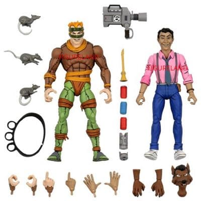 TEENAGE MUTANT NINJA TURTLES CARTOON SERIES RAT KING AND VERNON 2 PACK FROM NECA