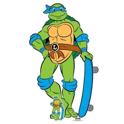 TEENAGE MUTANT NINJA TURTLES CARTOON STYLE LEONARDO CARDBOARD CUT OUT