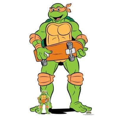 TEENAGE MUTANT NINJA TURTLES CARTOON STYLE MICHELANGELO CARDBOARD CUT OUT