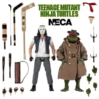 TEENAGE MUTANT NINJA TURTLES CASEY JONES AND RAPHAEL IN DISGUISE ACTION FIGURES 2 PACK FROM NECA