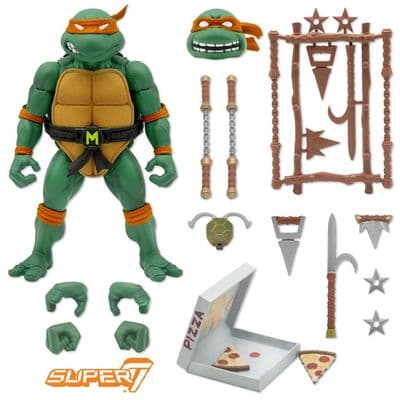 TEENAGE MUTANT NINJA TURTLES ULTIMATES ACTION FIGURE MICHELANGELO FROM SUPER7