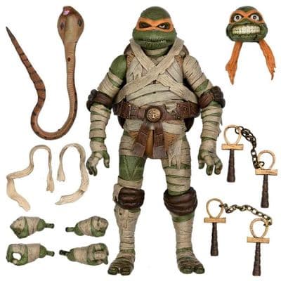 TEENAGE MUTANT NINJA TURTLES UNIVERSAL MONSTERS ULTIMATE MICHELANGELO AS THE MUMMY FROM NECA