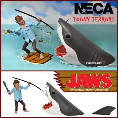 TOONY TERRORS JAWS QUINT AND SHARK ACTION FIGURE 2 PACK FROM NECA