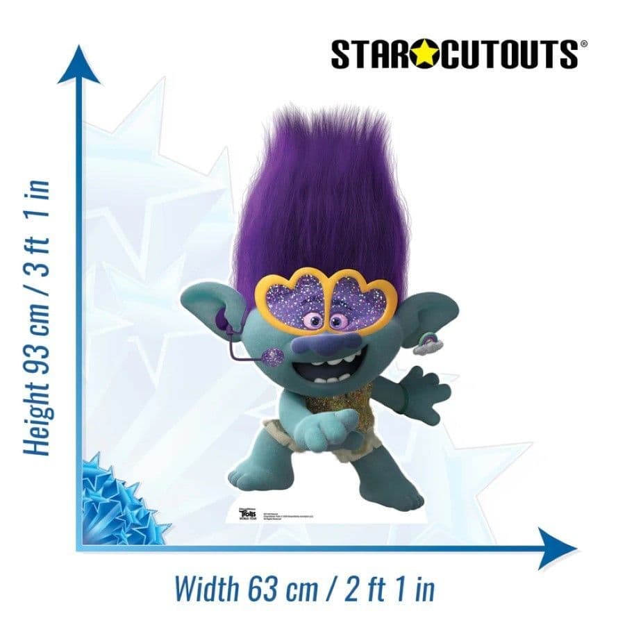 TROLLS BRANCH WITH GLASSES CARDBOARD CUT OUT
