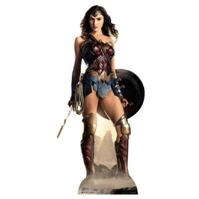 WONDER WOMAN GAL GADOT JUSTICE LEAGUE SHIELD LIFE SIZE CARDBOARD CUT OUT