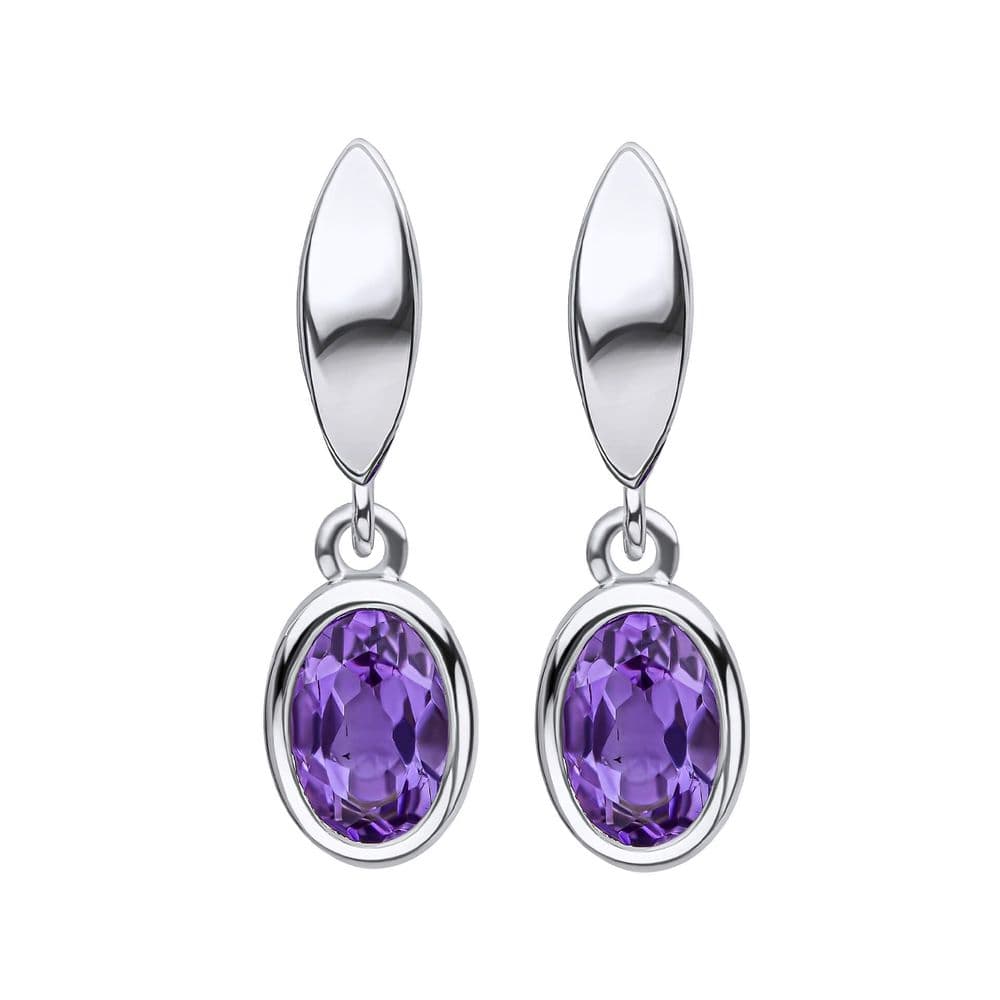 Ad Astra Amethyst Stud and Drop Earrings - Sterling Silver
