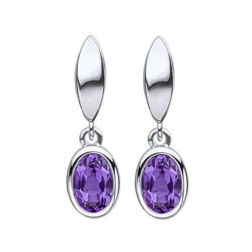 Ad Astra Amethyst Stud and Drop Earrings - Sterling Silver