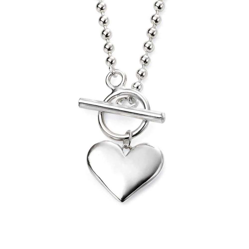 Ad Astra Ball Chain Heart Toggle Necklace - Sterling Silver