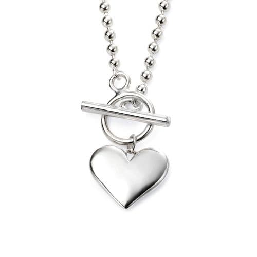 Ad Astra Ball Chain Heart Toggle Necklace - Sterling Silver