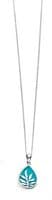 Ad Astra Blue Enamel & Sterling Silver Leaf Pendant & Chain