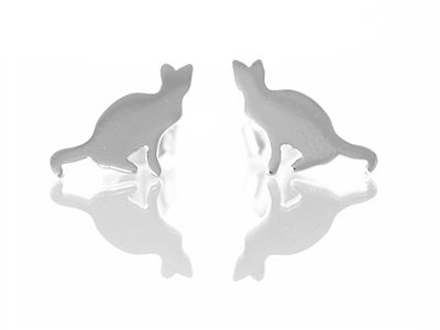 Ad Astra Cat Stud Earrings - Sterling Silver