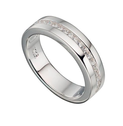 Ad Astra Channel Band Ring Sterling Silver & CZ