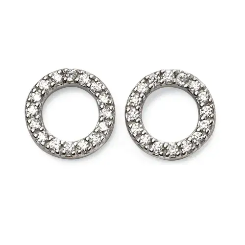 Ad Astra Circle Pave Stud Earrings Sterling Silver & CZ