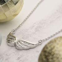 Ad Astra Double Angel Wing Necklace - Sterling Silver