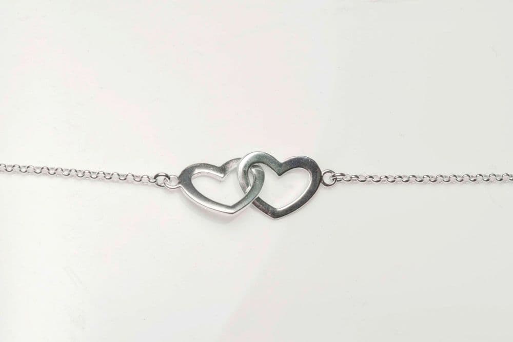 Ad Astra Double Cut Out Heart Bracelet - Sterling Silver