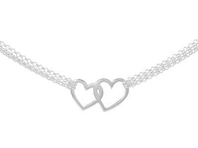 Ad Astra Double Cut Out Hearts Bracelet Sterling Silver