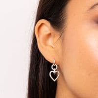 Ad Astra Heart Drop Earrings - Sterling Silver