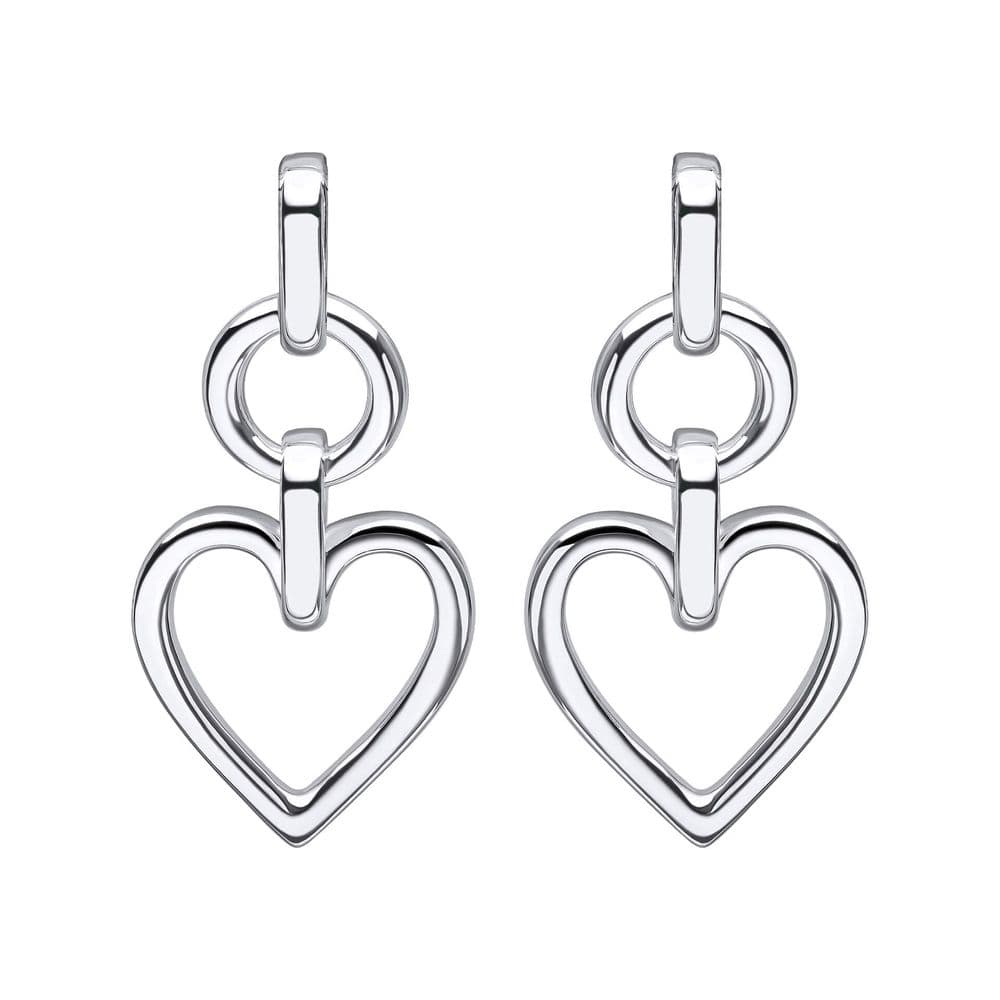 Ad Astra Heart Drop Earrings - Sterling Silver