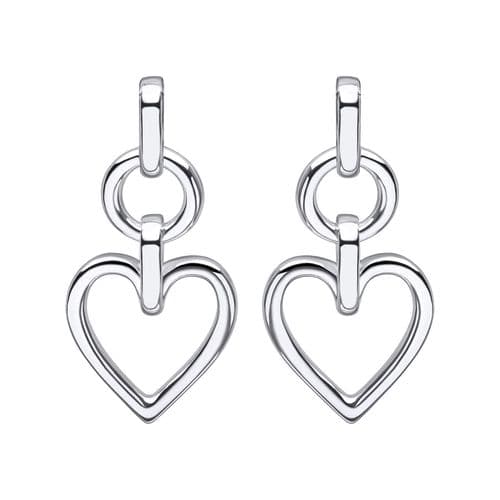 Ad Astra Heart Drop Earrings - Sterling Silver