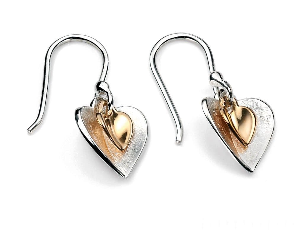 Ad Astra Heart Drop Earrings -  Sterling Silver
