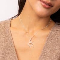 Ad Astra Heart Drop Pendant & Chain - Sterling Silver