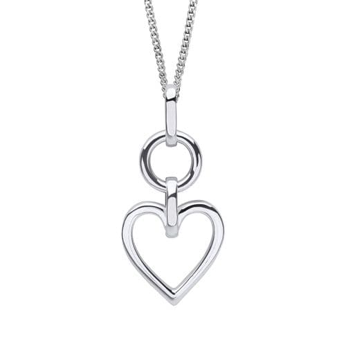 Ad Astra Heart Drop Pendant & Chain - Sterling Silver