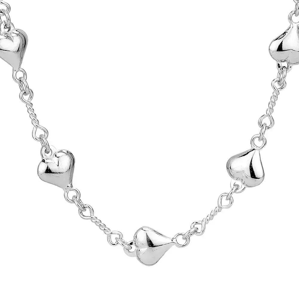 Ad Astra Heart & Twist Necklace (17") - Sterling Silver
