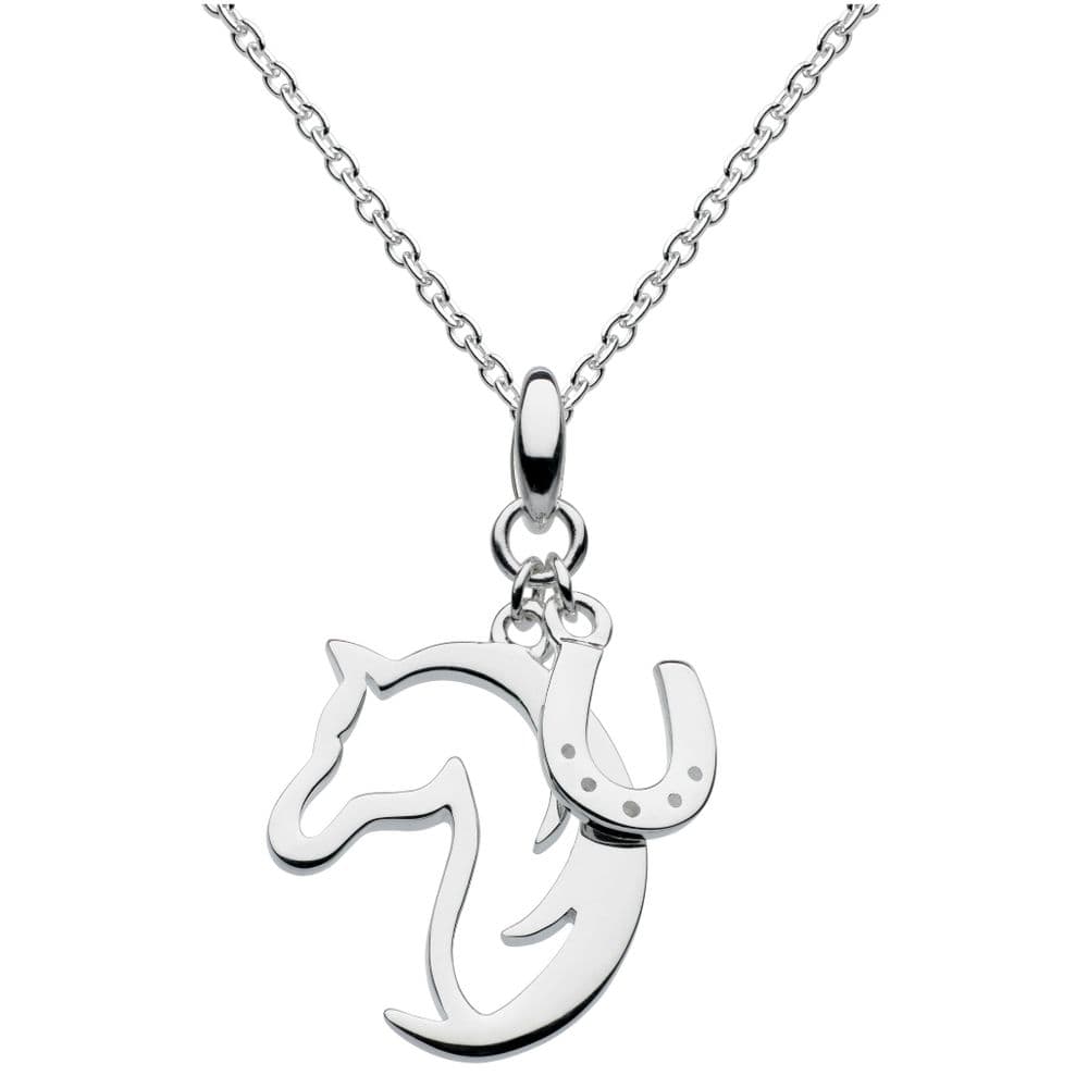 Ad Astra Horse & Horseshoe Pendant & Chain Sterling Silver