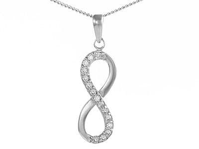 Ad Astra Infinity Pendant & Chain Sterling  Silver & CZ