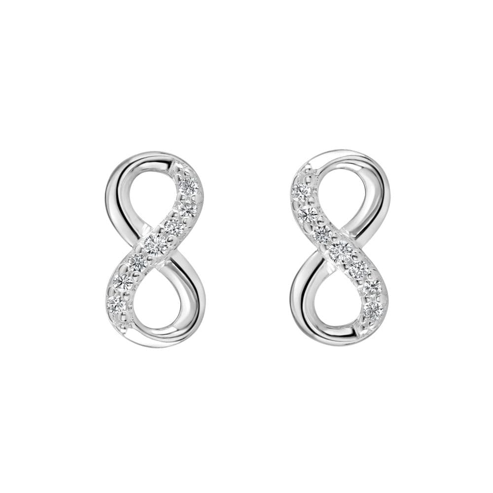 Ad Astra Infinity Stud Earrings Sterling Silver with CZ
