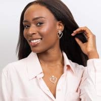 Ad Astra Large Hammered Heart Pendant & Chain - Sterling Silver
