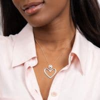 Ad Astra Large Hammered Heart Pendant & Chain - Sterling Silver
