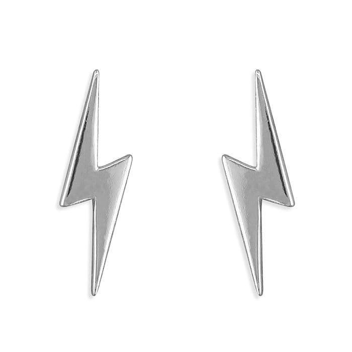 Ad Astra Lightning Bold Stud Earrings - Sterling Silver