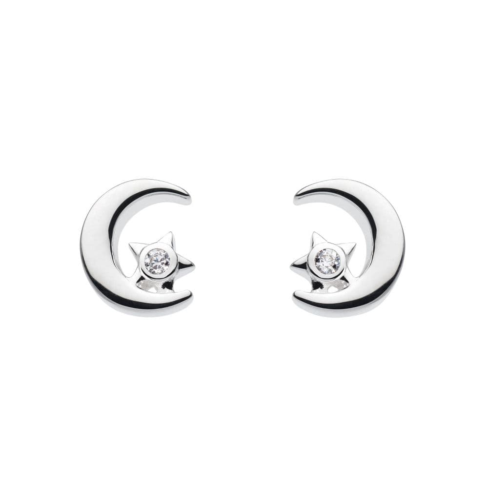 Ad Astra Moon & Star Stud Earrings - Sterling Silver