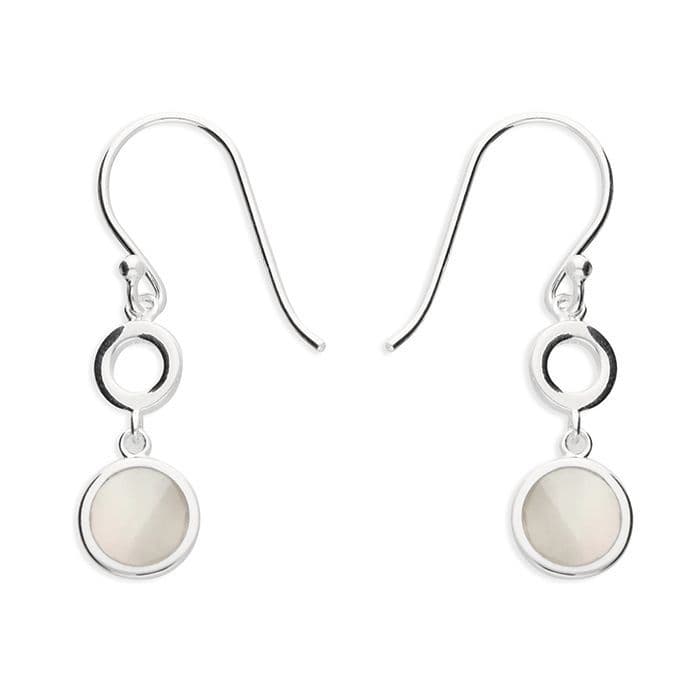Ad Astra Mother of Pearl Drop Earrings - Sterling Silver