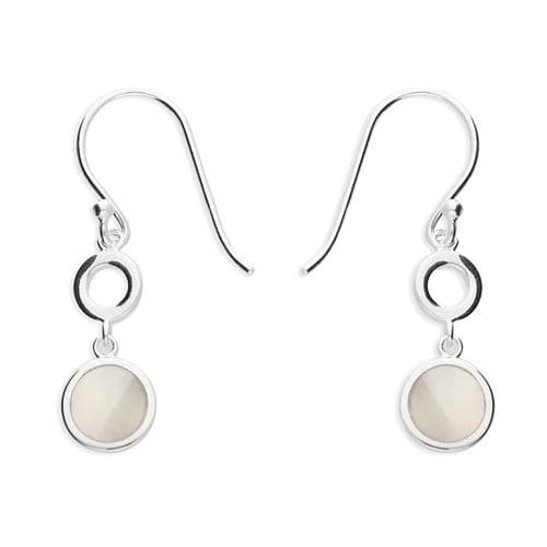 Ad Astra Mother of Pearl Drop Earrings - Sterling Silver
