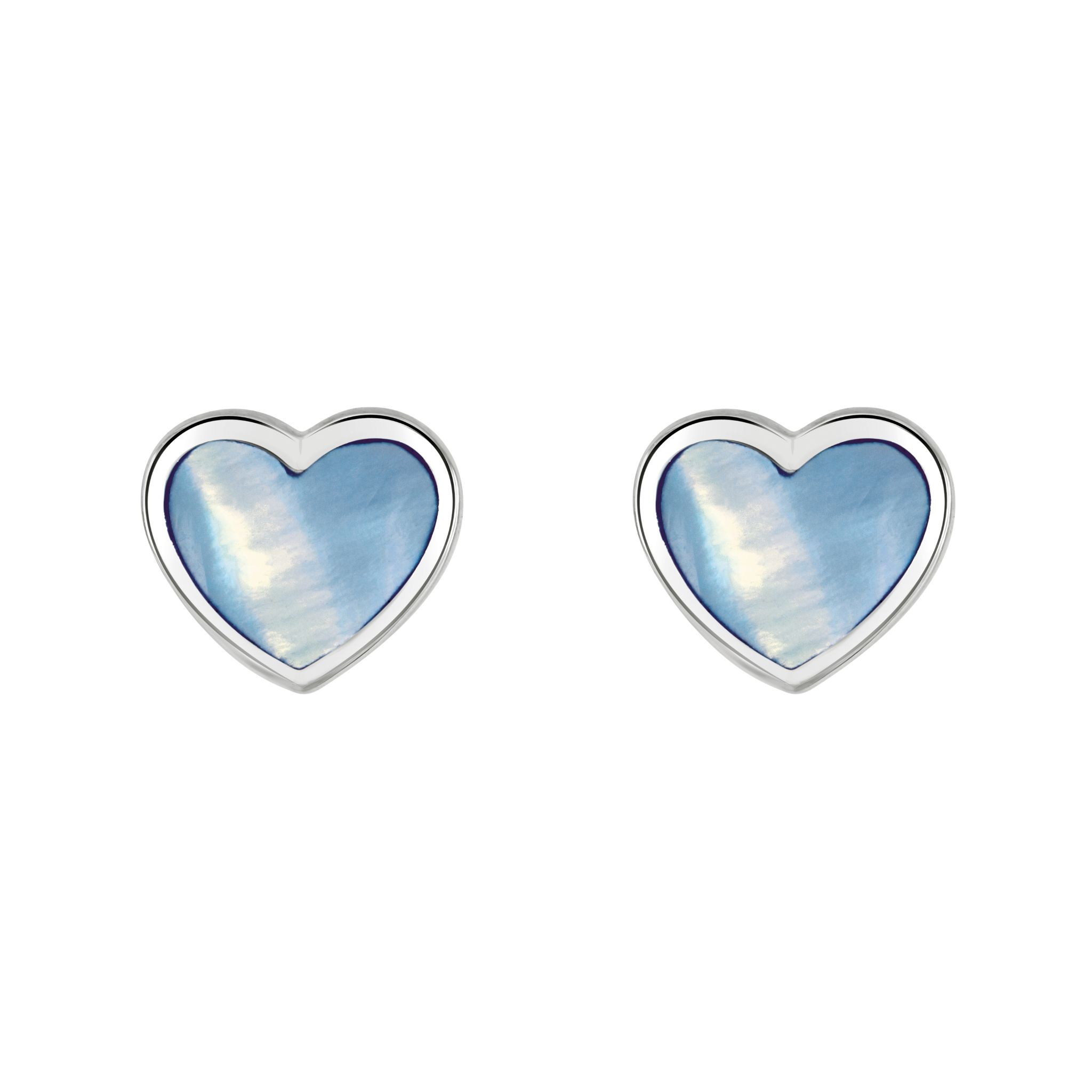 Ad Astra Mother of Pearl Studs Sterling Silver - Blue