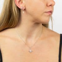Ad Astra Pave Set CZ Stardust Necklace - Sterling Silver