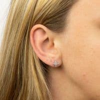 Ad Astra Pave Set CZ Stardust Stud Earrings - Sterling Silver