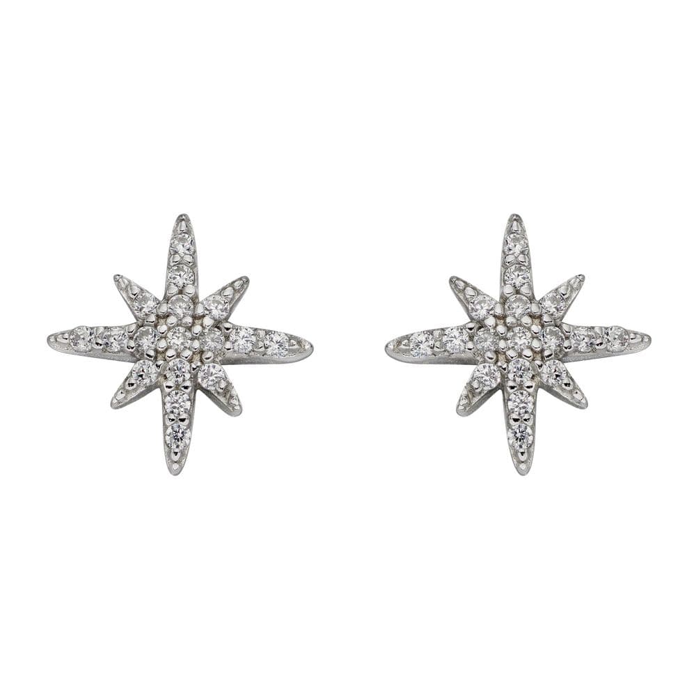 Ad Astra Pave Set CZ Stardust Stud Earrings - Sterling Silver