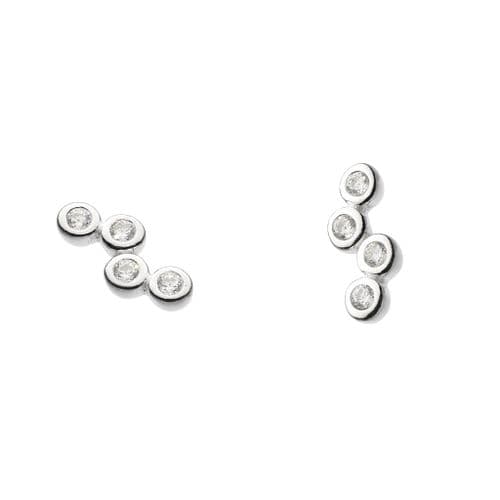 Ad Astra Scattered CZ Stud Earrings Sterling Silver