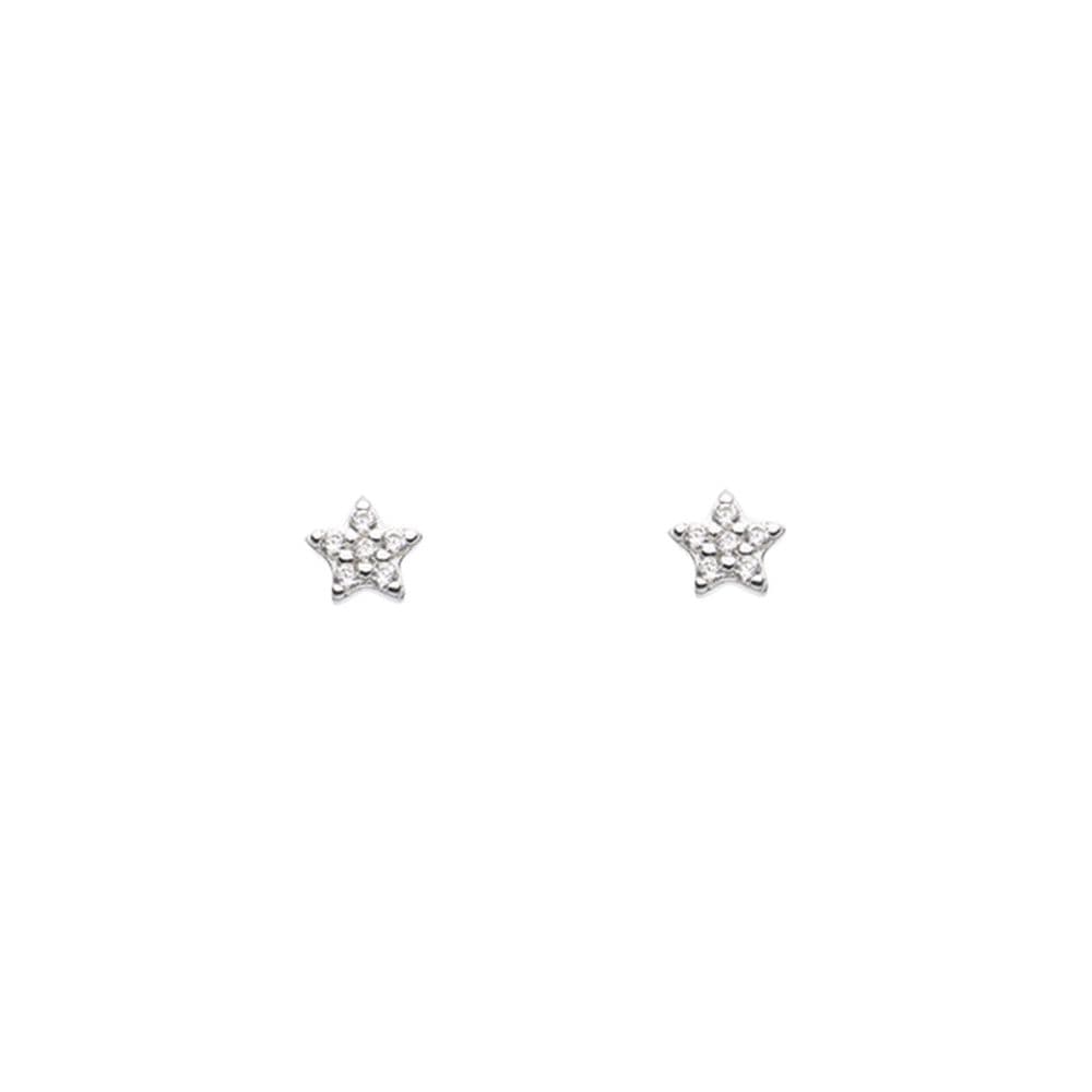 Ad Astra Star  Stud Earrings - Tiny CZ - Sterling Silver