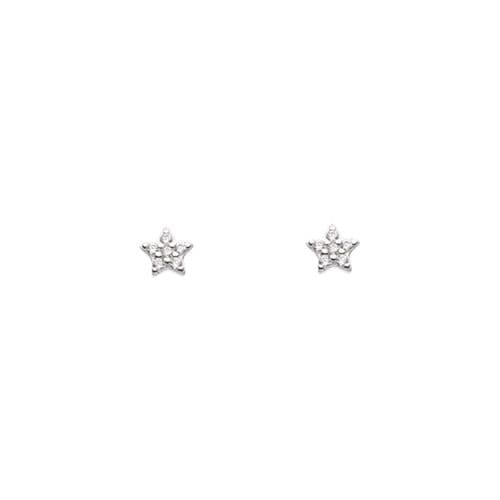 Ad Astra Star  Stud Earrings - Tiny CZ - Sterling Silver