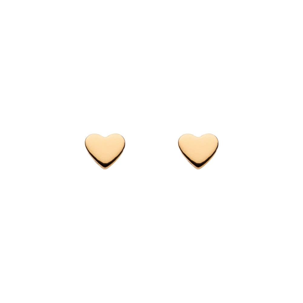 Ad Astra Tiny Heart Stud Earrings - Gold Plated Sterling Silver