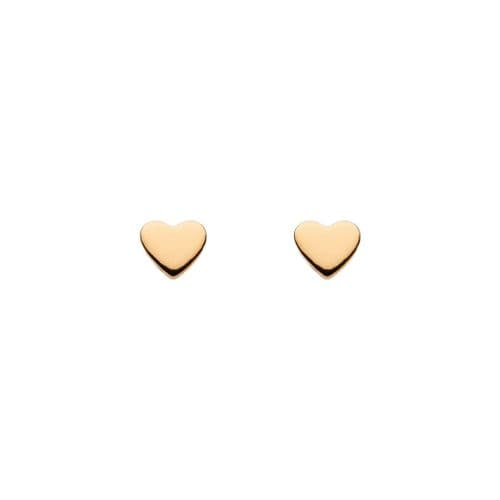 Ad Astra Tiny Heart Stud Earrings - Gold Plated Sterling Silver