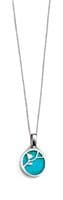 Ad Astra Turquoise Disc Flower Pendant & Chain Sterling Silver