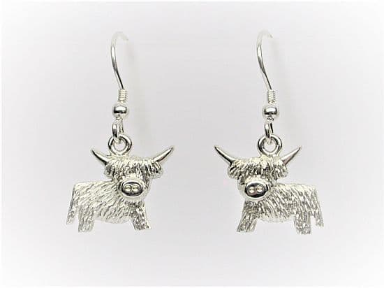 Orecchini Mucca Delle Highlands In Argento Sterling 925 – Gioielli Ipoallergenici Regalo Per Donne – Confezione Regalo Con Panno Lucidante