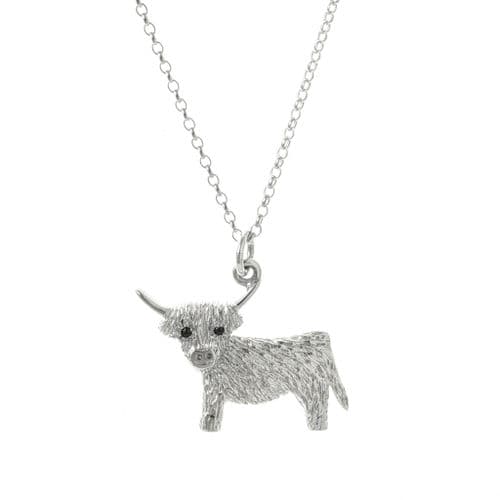 Andrew McCallum Highland Cow Pendant & Chain Sterling Silver