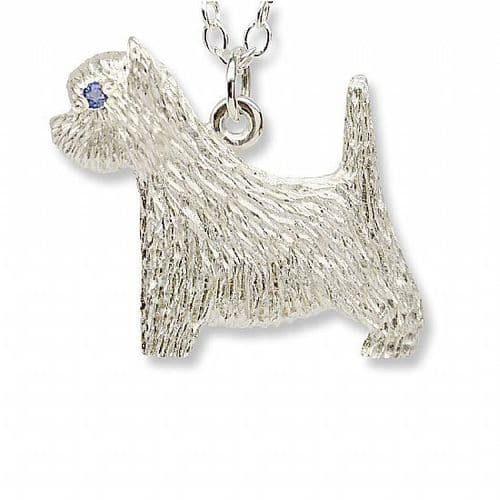 Andrew McCallum West Highland Terrier Pendant & Chain Sterling Silver & Sapphire